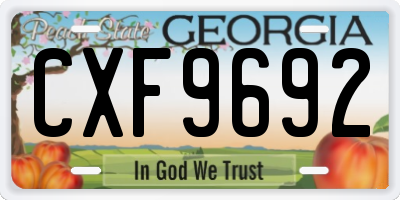 GA license plate CXF9692