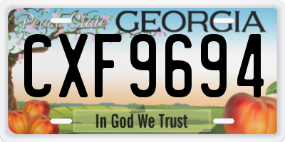 GA license plate CXF9694