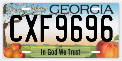 GA license plate CXF9696