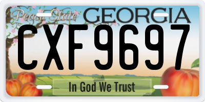 GA license plate CXF9697