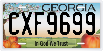 GA license plate CXF9699
