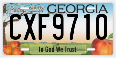 GA license plate CXF9710