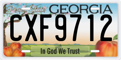 GA license plate CXF9712