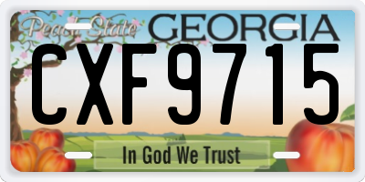 GA license plate CXF9715