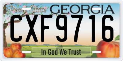 GA license plate CXF9716