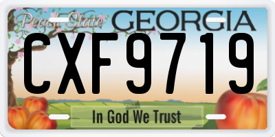 GA license plate CXF9719
