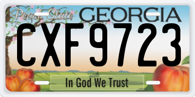 GA license plate CXF9723