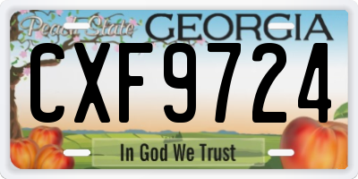 GA license plate CXF9724