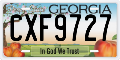 GA license plate CXF9727