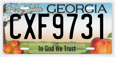 GA license plate CXF9731