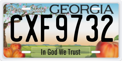 GA license plate CXF9732