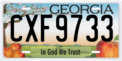 GA license plate CXF9733