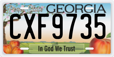 GA license plate CXF9735