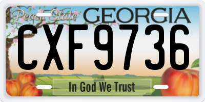 GA license plate CXF9736