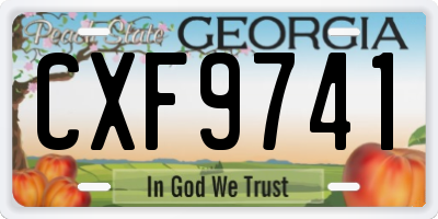 GA license plate CXF9741