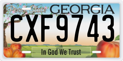 GA license plate CXF9743