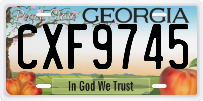 GA license plate CXF9745