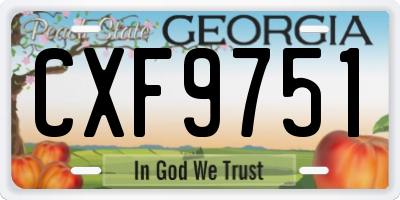 GA license plate CXF9751