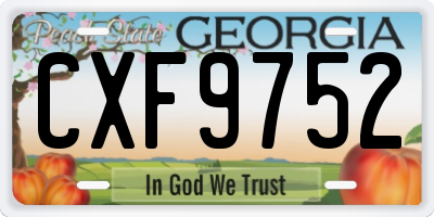 GA license plate CXF9752