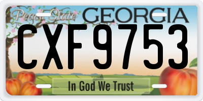 GA license plate CXF9753