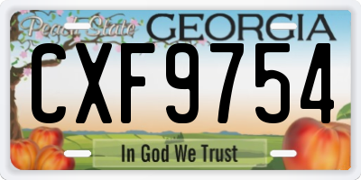 GA license plate CXF9754