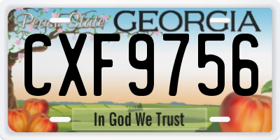 GA license plate CXF9756
