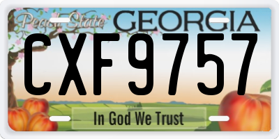 GA license plate CXF9757