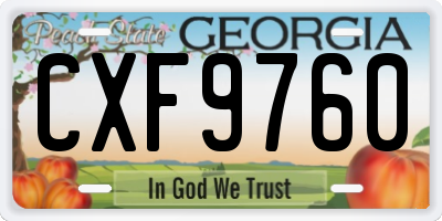 GA license plate CXF9760
