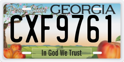 GA license plate CXF9761