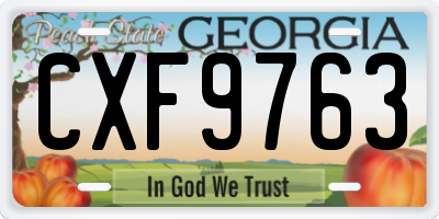 GA license plate CXF9763