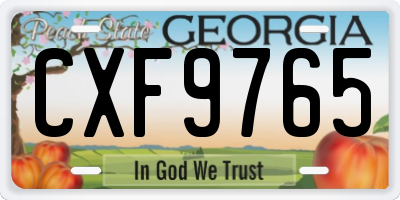 GA license plate CXF9765