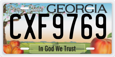 GA license plate CXF9769