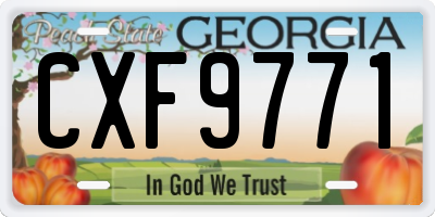 GA license plate CXF9771