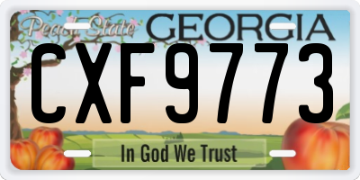 GA license plate CXF9773