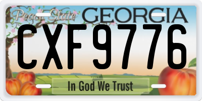 GA license plate CXF9776