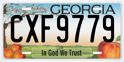 GA license plate CXF9779