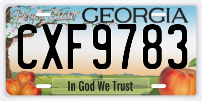 GA license plate CXF9783