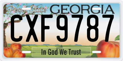 GA license plate CXF9787