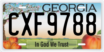 GA license plate CXF9788
