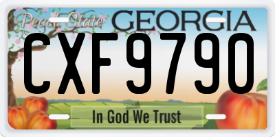 GA license plate CXF9790
