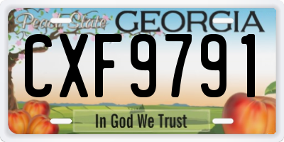 GA license plate CXF9791