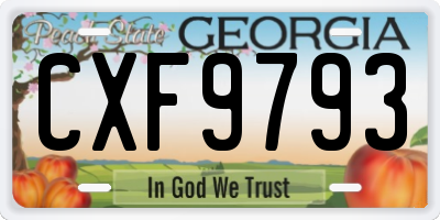 GA license plate CXF9793