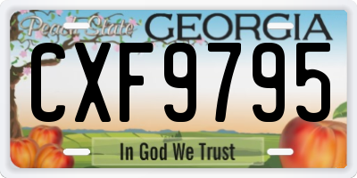 GA license plate CXF9795
