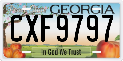 GA license plate CXF9797