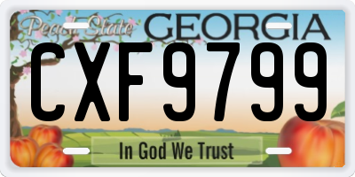 GA license plate CXF9799