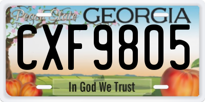 GA license plate CXF9805