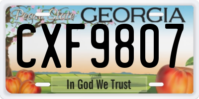 GA license plate CXF9807