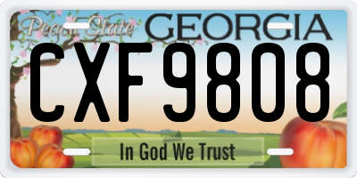GA license plate CXF9808