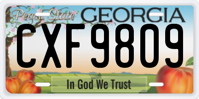 GA license plate CXF9809