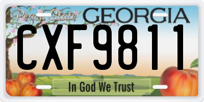 GA license plate CXF9811